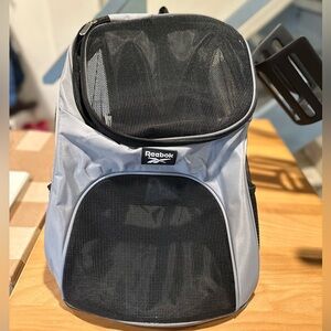Reebok Gray Mesh Pet Carrier Backpack for Cats or Small Dogs
